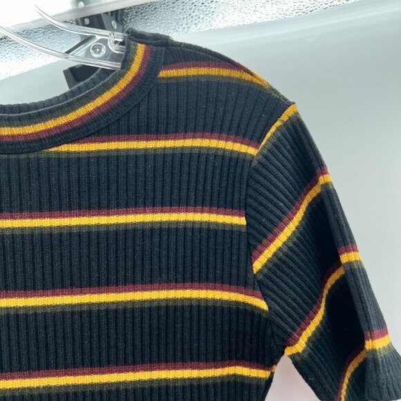 Zara Trafaluc Women's Striped Bodycon Dress Black/Multi Short Sleeve Size Small - Picture 4 of 9